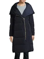 Cole Haan Portrait Collar Puffer Coat In Navy