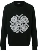 Just Cavalli Snake Print Jumper In Black