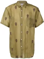 Comme Des Garçons Shirt Mask Print Shirt In Green