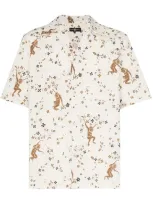 Edward Crutchley Monkey Print Cotton Shirt In Neutrals