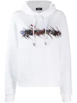 Dsquared2 Covered Logo Hoodie In White