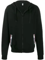 Moschino Logo Pocket Hoodie In Black