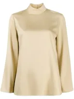 Theory High Standing Collar Top In Neutrals