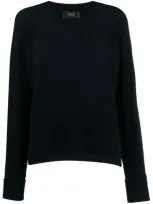 Maison Flaneur Round-neck Knit Sweater In Blue