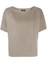 Theory Loose-fit Crew-neck Top In Neutrals