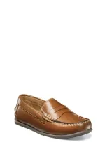 Florsheim Boys' Jasper Leather Driver Slip On Loafers - Toddler, Little Kid, Big Kid In Saddle Tan