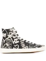 Maison Margiela Split Toe Graffiti Sneakers In White