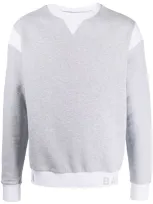 Balmain Logo Hem Crewneck Sweatshirt In Grey