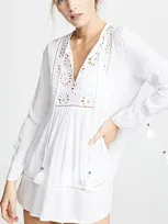 Playa Lucila Eyelet Tunic Dress In White