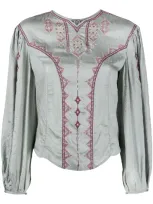 Isabel Marant Étoile Tullya Embroidered Shirt In Blue