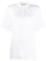 Rowen Rose Short Sleeve Pointed Collar Shirt In White