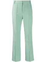 Plan C Tailored Wide-leg Trousers In Green