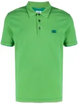 C.p. Company Embroidered Logo Polo Shirt In Green