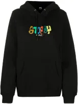 Stussy Logo-print Hooded Sweatshirt In Black