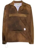 Nanushka Tie-dye Pullover Windbreaker Jacket In Brown