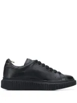 Officine Creative Ribbed Sole Sneakers In Black