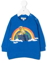 Kenzo Royal Blue Sweatshirt For Babyboy With Rainbow