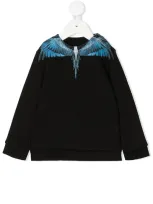 Marcelo Burlon County Of Milan Babies' Wings Print Crewneck Sweatshirt In Black