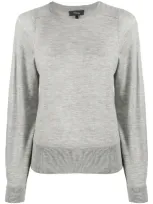 Theory Crew Neck Cashmere Jumper In Grey