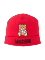 Moschino Babies' Bear Print Cap In Red