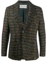 Etro Zigzag-patterned Blazer In Brown