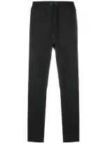 Moncler Drawstring-waist Tapered Trousers In Black