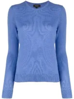 Theory Crew Neck Knit Jumper In Blue