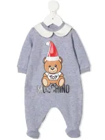 Moschino Babies' Teddy Bear Logo-print Pajamas In Grey