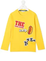 The Marc Jacobs Kids' Graphic Print Long-sleeve Top In Yellow