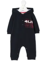 Cesare Paciotti 4us Babies' Logo Print Jumpsuit In 蓝色