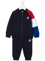 Cesare Paciotti 4us Babies' Tricolour Sleeve Tracksuit In 蓝色