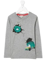 Paul Smith Junior Kids' King Kong Print Cotton Jersey T-shirt In Grey