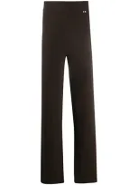 Extreme Cashmere Straight-leg Knitted Trousers In Braun