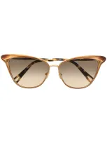 Chloé Cat Eye Sunglasses In Gold