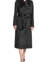 Sentaler Suri Alpaca Blend Shawl Collar Wrap Coat In Black