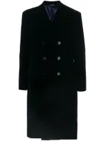 Giorgio Armani Double-breasted Coat In Blue