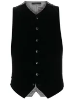 Giorgio Armani Two-tone Single-breasted Waistcoat In Black