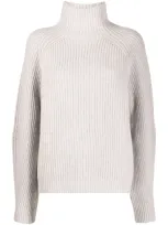 In The Mood For Love Fiona Ribbed Knit Jumper In Neutrals