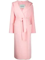 Ava Adore Wool Belted Robe-style Coat In Pink