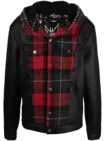 Mjb Marc Jacques Burton Mjb - Marc Jacques Burton Tartan Hooded Jacket In Black