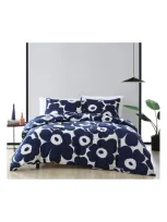 Marimekko Unikko Duvet Cover & Sham Set In Indigo Blue