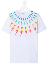 Neil Barrett Kids' Thunderbolt T-shirt In White