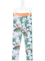 Stella Mccartney Kids' Flamingo-print Leggings In Green