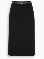 Ferragamo Belted Pencil Skirt In Black