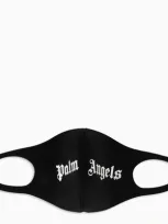 Palm Angels Black Face Mask With White Logo