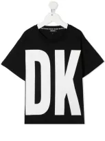 Dkny Teen Graphic Logo-print T-shirt In Black