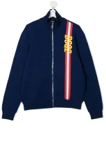 Dsquared2 Teen Stripe-print Bomber Jacket In Blue