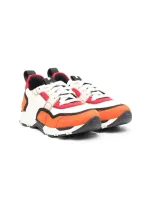 Marni Kids' Colour-block Lace-up Trainers In Orange