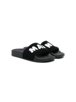 Marni Kids' Black & White Terrycloth Sandals