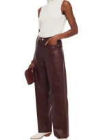 Rag & Bone Leather Wide-leg Pants In Brown